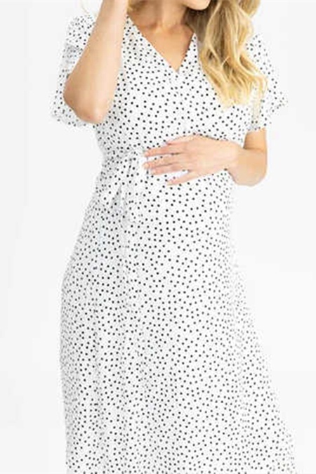 Knee Length Polka Dot Wrap Dresses