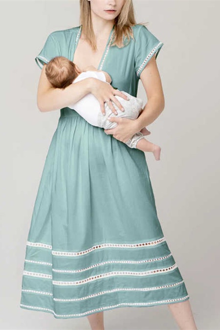 Anti-Allergy V Neck Breastfeeding Dresses