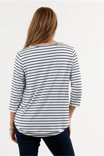 Sustainable Striped Long Sleeve Nursing Top