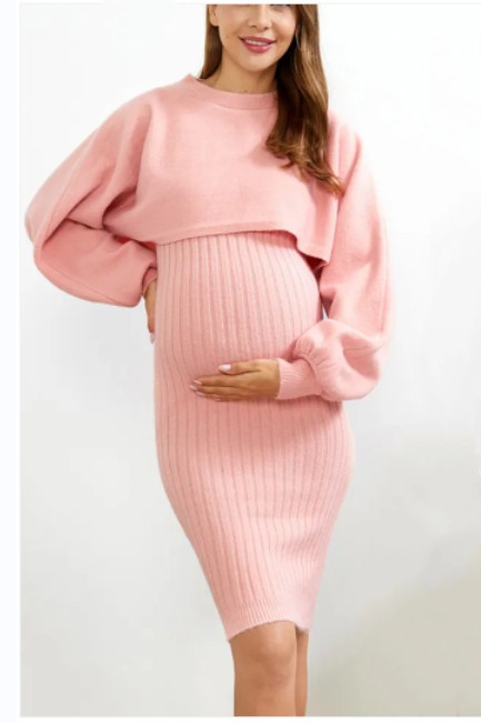 Fashionable Knitted Pregnancy Sweater Dress