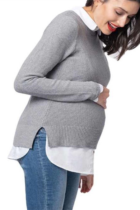 Mock Layer Maternity and Nursing Sweater